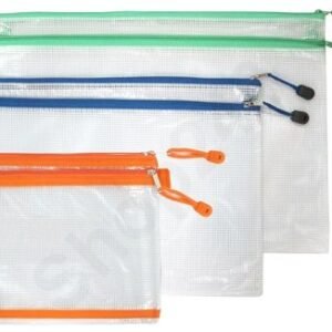 DATABASE - 網紋雙拉鏈袋 D-DBFC465A5